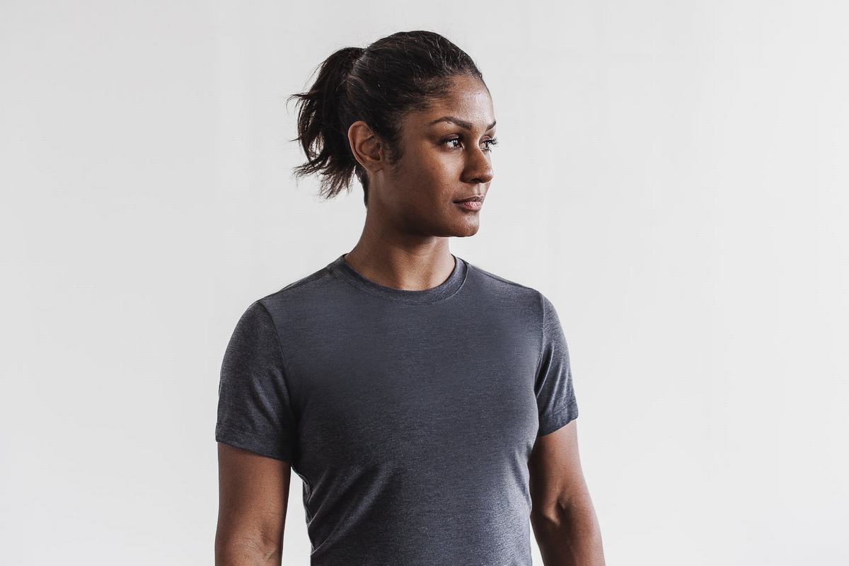 Nobull Team Women's T Shirts Deep Grey | Australia (GZ0354)